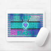 Tapis De Souris Gardez-le simple : Cyan Heart & Clarity Art Motif (Avec souris)