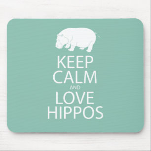 Tapis De Souris Gardez l'hippopotame d'impression d'hippopotames