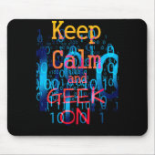 Tapis De Souris Gardez votre calme et continuez à geeker en code b (Devant)