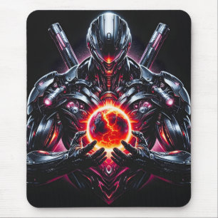 Tapis De Souris Gardien Cosmique Cybernétique Abstrait Robot Futur