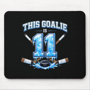 Tapis De Souris Gardien de but de hockey sur glace pour son 11e an