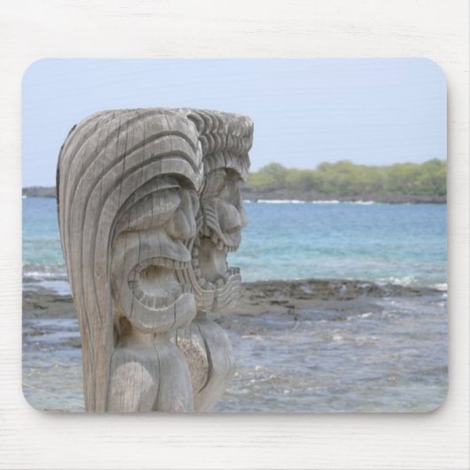 Tapis De Souris Gardiens de Tiki dans Kona, Hawaï - Mousepad (Devant)
