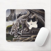 Tapis De Souris Gargoyle noir blanc (Avec souris)