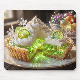 Tapis De Souris Gâteau au citron vert clé cristallin scintillant A
