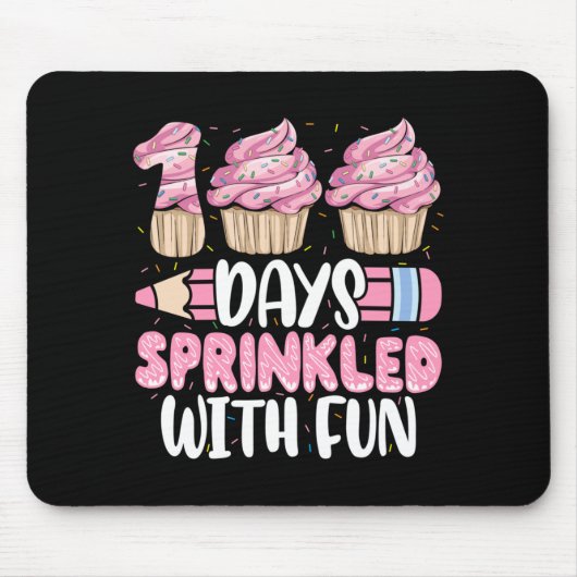 Tapis De Souris Gâteau Cupcake 100 Jours Parsemés De Fun 100ème Jo (Devant)