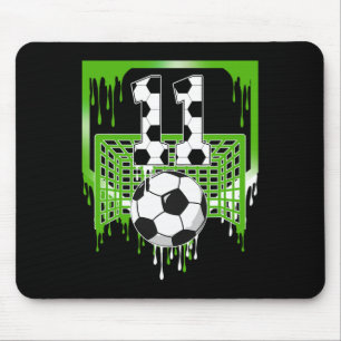 Tapis De Souris Gâteau d'anniversaire 11 ans Football Glace Drip 1