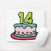 Tapis De Souris Gâteau d'anniversaire 14 ans (Avec souris)