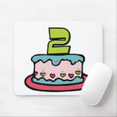 Tapis De Souris Gâteau d'anniversaire 2 ans (Avec souris)