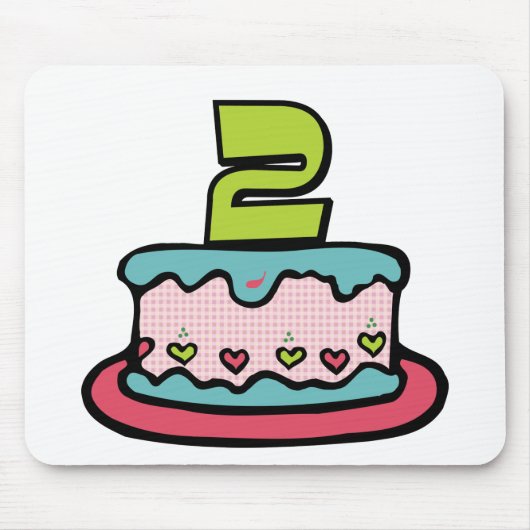 Tapis De Souris Gâteau d'anniversaire 2 ans (Devant)