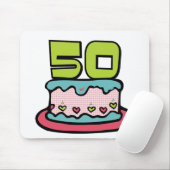 Tapis De Souris Gâteau d'anniversaire 50 ans (Avec souris)