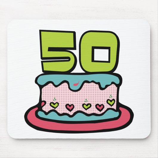 Tapis De Souris Gâteau d'anniversaire 50 ans (Devant)