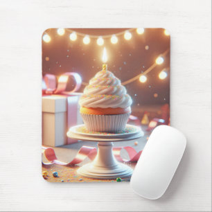 Tapis De Souris Gâteau d'anniversaire avec bougie