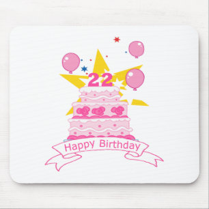 Tapis De Souris Gâteau d'anniversaire de 22 ans