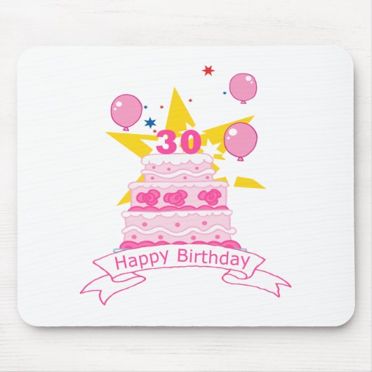 Tapis De Souris Gâteau d'anniversaire de 30 ans (Devant)