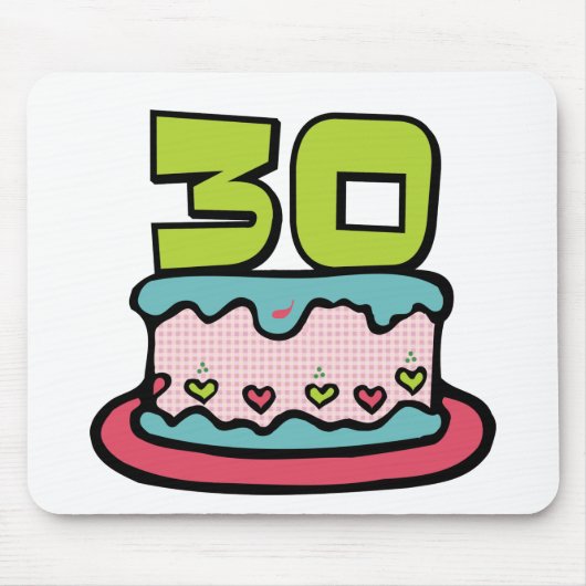 Tapis De Souris Gâteau d'anniversaire de 30 ans (Devant)