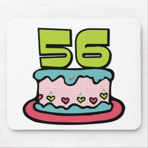 Tapis De Souris Gâteau d'anniversaire de 56 ans
