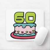 Tapis De Souris Gâteau d'anniversaire de 60 ans (Avec souris)