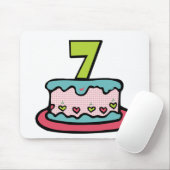 Tapis De Souris Gâteau d'anniversaire de 7 ans (Avec souris)