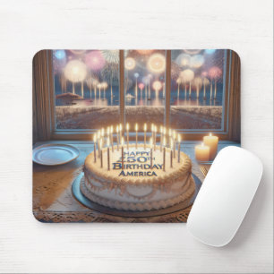 Tapis De Souris Gâteau d'anniversaire des 250 ans de l'Amérique