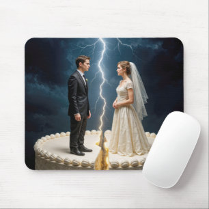 Tapis De Souris Gâteau de Divorce de la Mariée et du Marié