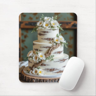 Tapis De Souris Gâteau de Mariage Bois Flotté