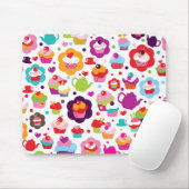 Tapis De Souris Gâteau de tasse et pot mignons de thé (Avec souris)