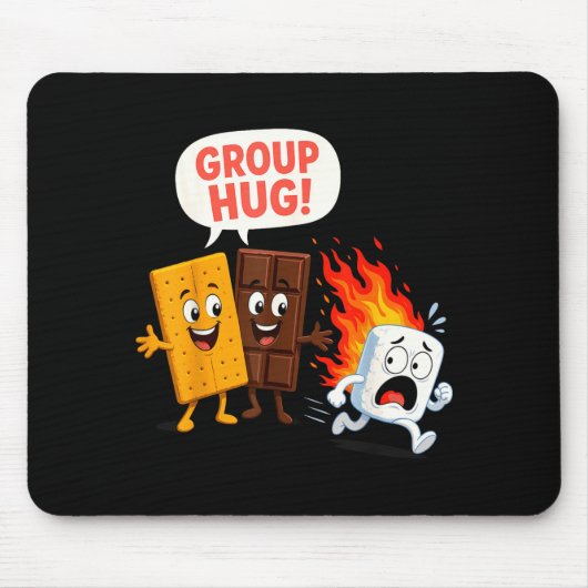 Tapis De Souris Gaufre s'mores drôle marshmallow (Devant)