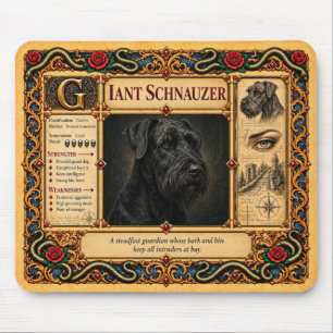 Tapis De Souris Géant Schnauzer, Art du Bestiaire Médiéval