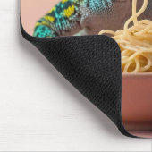 Tapis De Souris Gecko Drôle Manger Spaghetti (Coin)