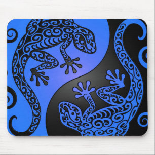 Tapis De Souris Geckos bleus et noirs de Yin Yang