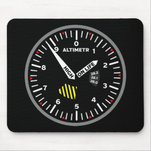 Tapis De Souris Geek de l'aviation pilote Altimeter