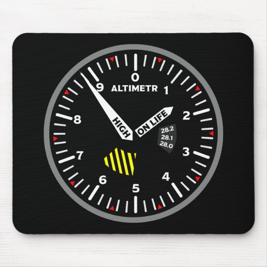 Tapis De Souris Geek de l'aviation pilote Altimeter (Devant)