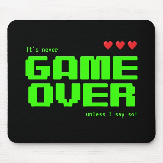 Tapis De Souris geek informatique rétro des années 80 'Never GAME (Devant)