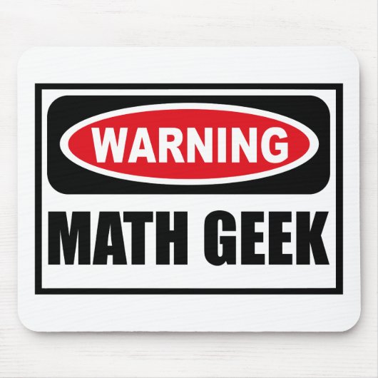Tapis De Souris GEEK Mousepad de MATHS d'avertissement (Devant)