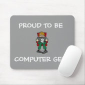 Tapis De Souris Geek Mousepad d'ordinateur (gris) (Avec souris)