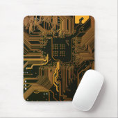 Tapis De Souris Geek Sortie carte circuit électronique orange PCB (Avec souris)