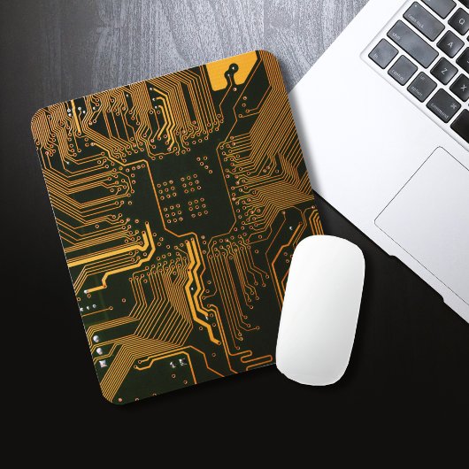 Tapis De Souris Geek Sortie carte circuit électronique orange PCB