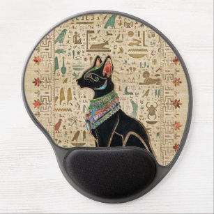 Tapis De Souris Gel Cat égyptien - Bastet sur le papyrus