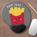 Tapis De Souris Gel Cute Kawaii Fries françaises avec nom personnalisé<br><div class="desc">Dessin moderne d'une boîte à frites aux couleurs vives.</div>