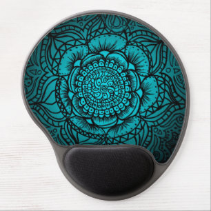 Tapis De Souris Gel Gel turquoise Mousepad de mandala