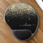 Tapis De Souris Gel Gold Black Girl Parties scintillant étincelante No<br><div class="desc">Monogramme de Parties scintillant d'étincelle d'or et de noir et nom initial de la mousepad (Pad de souris). Cela rend le cadeau parfait pour 16 ans,  mariage,  douche nuptiale,  anniversaire,  baby shower ou bachelorette pour quelqu'un qui aime le luxe glam et les styles chic.</div>
