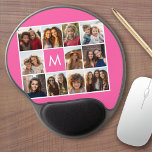 Tapis De Souris Gel Instagram rose chaud Collage photo Monogramme pers<br><div class="desc">Utilisez jusqu'à 11 photos de téléphone carré ou selfie pour créer un cadeau unique et personnel. Ou vous pouvez garder le chiot hipster et faire un gardien branché. Si vous avez besoin d'ajuster les images,  cliquez sur l'outil personnaliser pour apporter des modifications.</div>