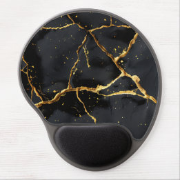 Tapis De Souris Gel Japonais Kintsugi Noir & Or
