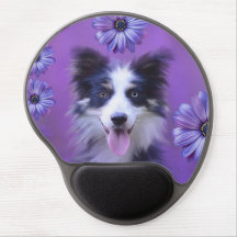 Jolis Chien à thème de fleurs violettes