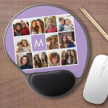 Tapis De Souris Gel Lavender Instagram Photo Collage Personnalisé Mono<br><div class="desc">Moderne Pastel Purple Lilac - Utilisez 11 photos carrés pour créer un cadeau unique et personnel. Ou vous pouvez garder le chiot hipster et faire un gardien branché. Si vous avez besoin d'ajuster les images,  cliquez sur l'outil personnaliser pour apporter des modifications.</div>
