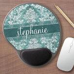 Tapis De Souris Gel Modèle Damask vintage avec finition Grungy<br><div class="desc">Un design grunge avec une touche moderne. Ajoutez votre nom ou votre monogramme. Si vous devez apporter des modifications à l'illustration,  cliquez sur le bouton customiser pour apporter des modifications.</div>