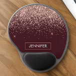 Tapis De Souris Gel Monogramme Bourgogne Rose rose rose rose Parties s<br><div class="desc">Rose Gold - Blush Pink and Burgundy Sparkle Parties scintillant Nom du monogramme et Mousepad initial (Pad de souris). Cela rend le cadeau parfait pour 16 ans,  mariage,  douche nuptiale,  anniversaire,  baby shower ou bachelorette pour quelqu'un qui aime le luxe glam et les styles chic.</div>
