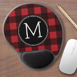 Tapis De Souris Gel Monogramme de Motif de buffle rouge et noir rustiq<br><div class="desc">Un design robuste et masculin avec un espace pour monogrammes. Un motif classique et traditionnel qui existe depuis des années. Si vous devez ajuster l'illustration ou modifier la police,  vous pouvez cliquer sur la zone personnaliser. Cela vous mènera à l'outil de conception où vous pouvez effectuer de nombreux changements.</div>