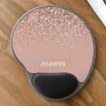 Tapis De Souris Gel Monogramme de Parties scintillant en or rose rose<br><div class="desc">Rose Gold - Blush Pink Sparkle Parties scintillant Nom du monogramme et initiale Mousepad (Pad de souris). Cela rend le cadeau parfait pour 16 ans,  mariage,  douche nuptiale,  anniversaire,  baby shower ou bachelorette pour quelqu'un qui aime le luxe glam et les styles chic.</div>