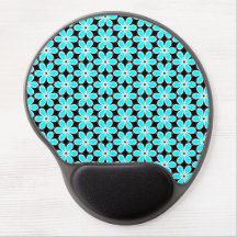 Motif floral bleu turquoise et noir